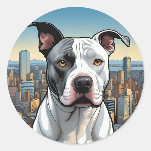 Pittie Pitbull Urban Dog Stickers (Front)