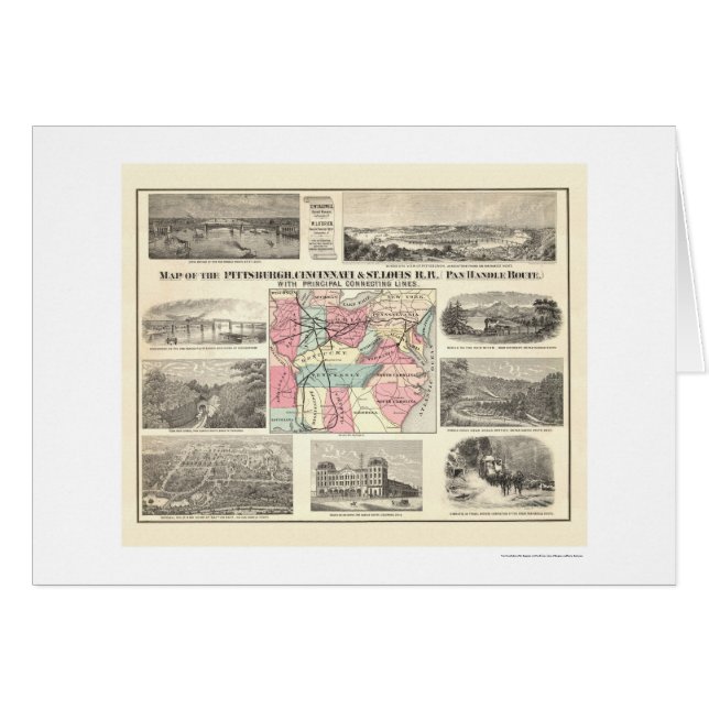Pittsburg Cincinnati Railroad Map 1877 (Front Horizontal)
