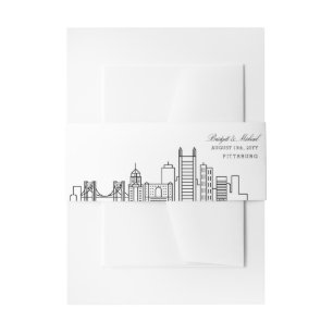 Pittsburg Skyline Wedding    Invitation Belly Band
