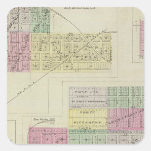 Pittsburg, Walnut, Beulah, and Lichfield, Kansas Square Sticker