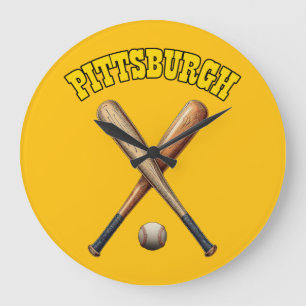 Pittsburgh Baseball Large Clock