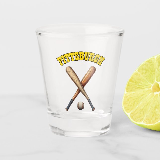 Pittsburgh Baseball Shot Glass (Front)
