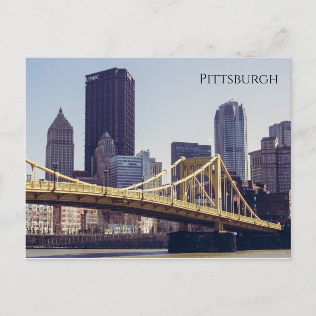 Pittsburgh Bridge and Buildings Postcard (Front)