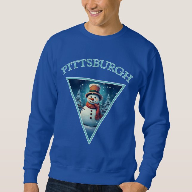  Pittsburgh Christmas Snowman Sweatshirt (Front)
