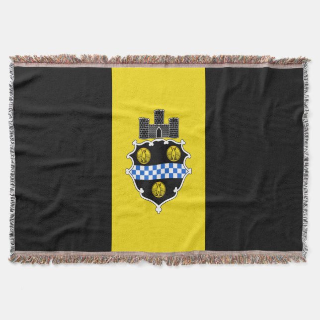 Pittsburgh city flag throw blanket (Front)