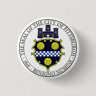 Pittsburgh city seal 3 cm round badge