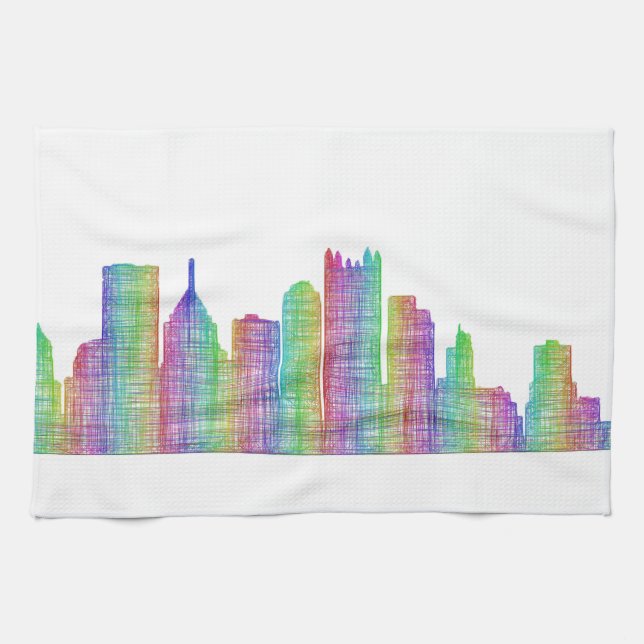 Pittsburgh city skyline tea towel (Horizontal)