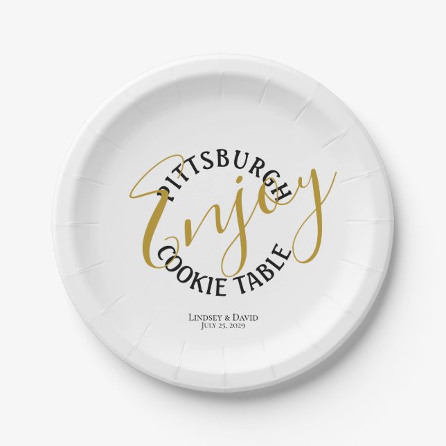 Pittsburgh Cookie Table Favour Paper Plate (Front)
