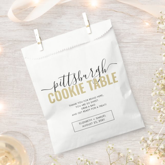 Pittsburgh Cookie Table Poem Wedding Favour Bags (Clipped)