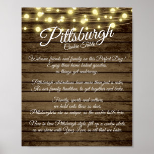 Pittsburgh Cookie Table Rustic Wedding Poster