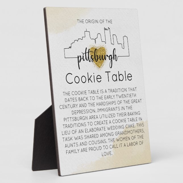 PITTSBURGH COOKIE TABLE SIGN WEDDING PLAQUE (Side)