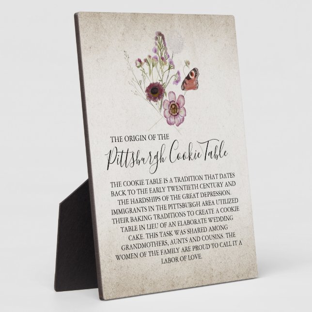 PITTSBURGH COOKIE TABLE SIGN WEDDING PLAQUE (Side)