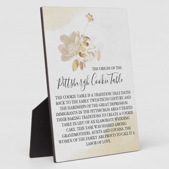PITTSBURGH COOKIE TABLE SIGN WEDDING PLAQUE (Side)