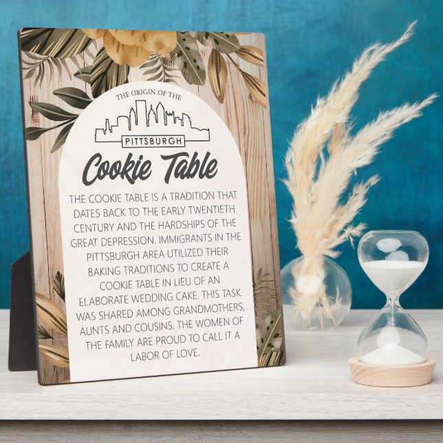 PITTSBURGH COOKIE TABLE SIGN WEDDING TABLE SIGN PLAQUE (Side)
