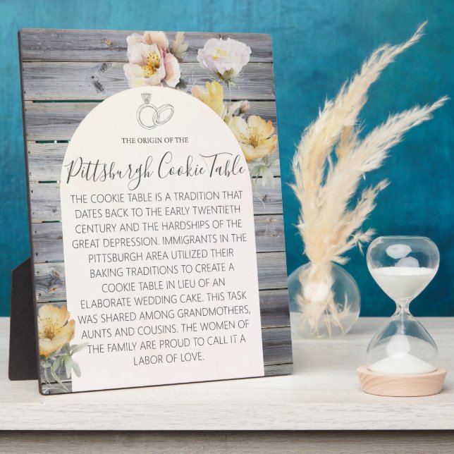 PITTSBURGH COOKIE TABLE SIGN WEDDING TABLE SIGN PLAQUE (Side)