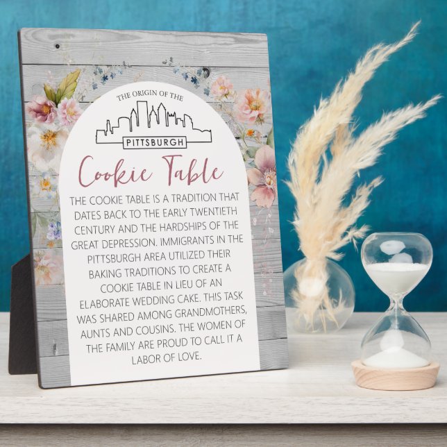 PITTSBURGH COOKIE TABLE SIGN WEDDING TABLE SIGN PLAQUE (Side)