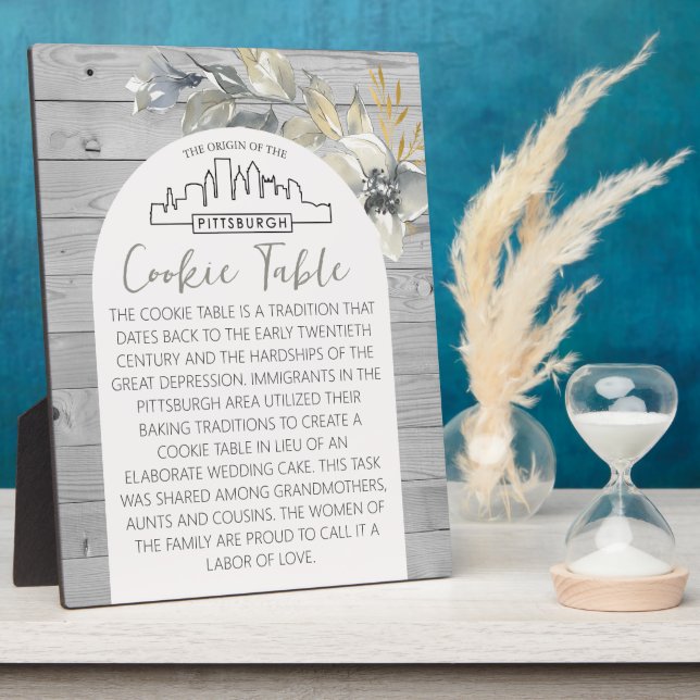 PITTSBURGH COOKIE TABLE SIGN WEDDING TABLE SIGN PLAQUE (Side)