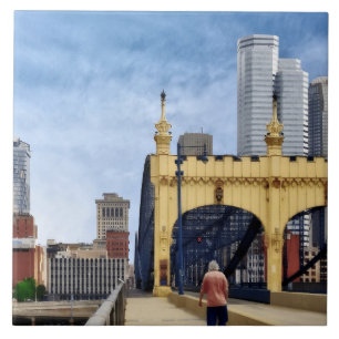 Pittsburgh - Crossing the Smithfield Street Bridge Tile
