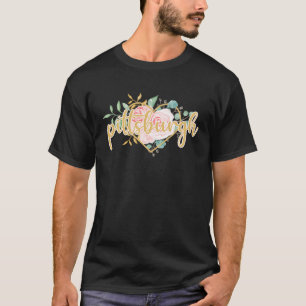 Pittsburgh Floral Heart Pink Watercolor Roses Moth T-Shirt
