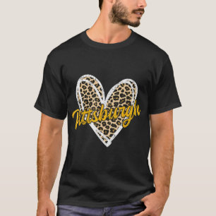 Pittsburgh Heart Leopard Woman Girl Women Kids T-Shirt