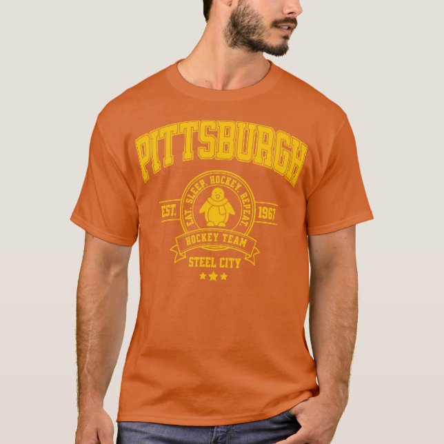 Pittsburgh Hockey Team Design T-Shirt (Front)