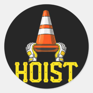 Pittsburgh hoist the traffic cone classic round sticker