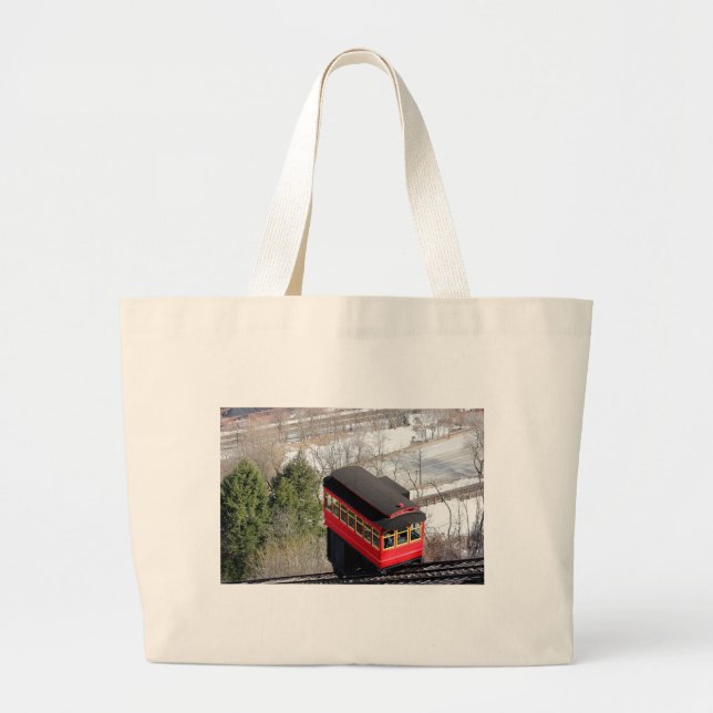 Pittsburgh Incline Plane Large Tote Bag (Front)