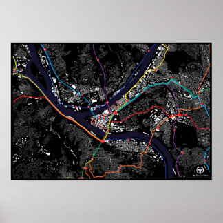 Pittsburgh Light Rail Figure Ground Poster