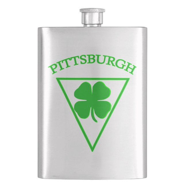 Pittsburgh Luck Hip Flask (Front)