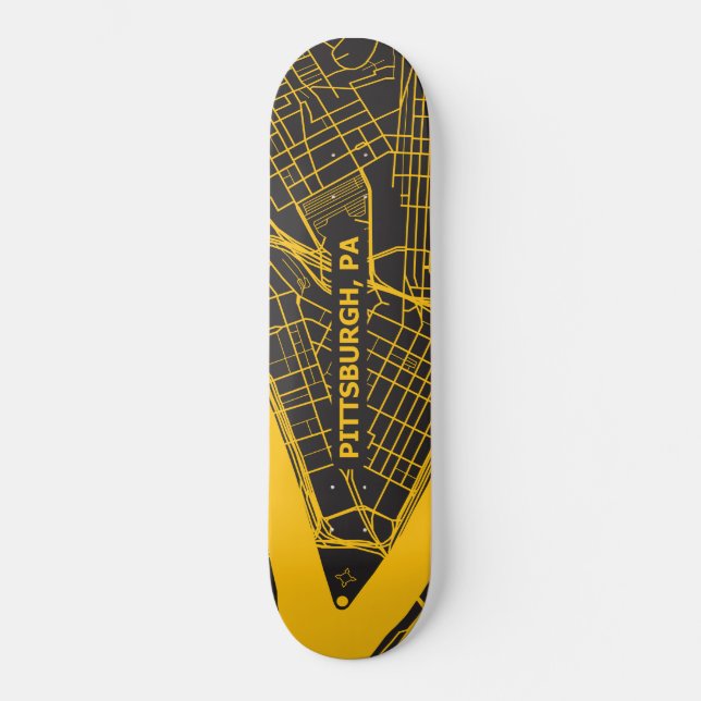 Pittsburgh Map 2 Skateboard (Front)