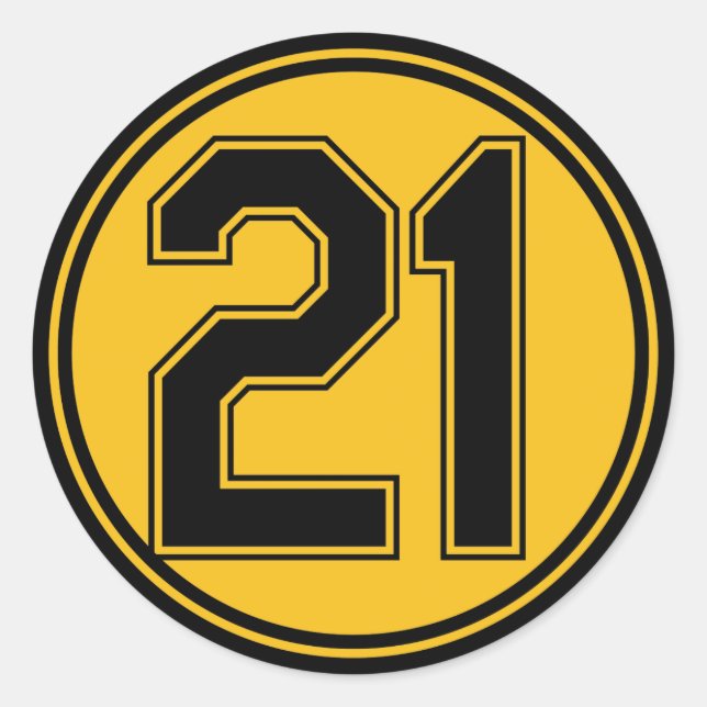 Pittsburgh Number 21 Classic Round Sticker (Front)