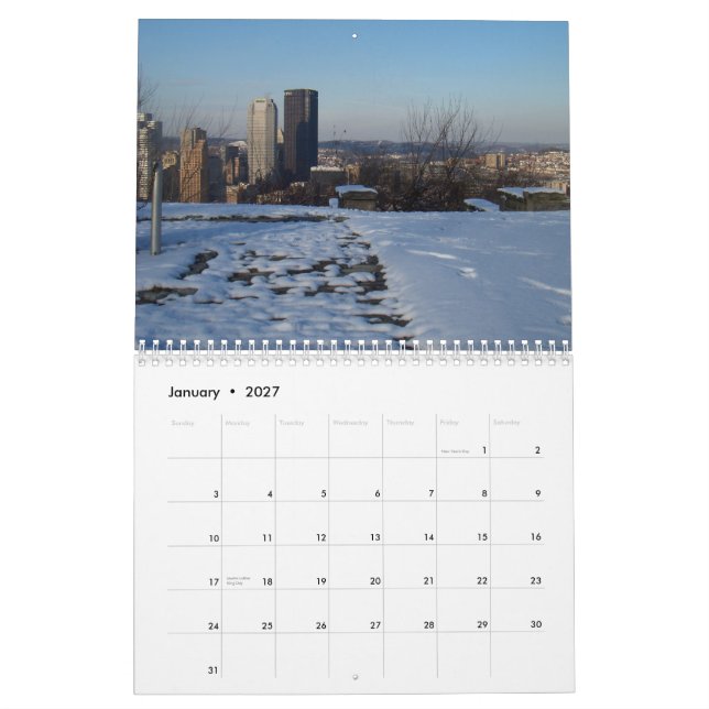 PITTSBURGH, PA 2012 CALENDAR (Jan 2027)