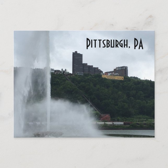 Pittsburgh, PA Fountain Postcard (Front)