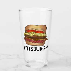 Pittsburgh PA Pennsylvania Coleslaw Fries Sandwich Glass