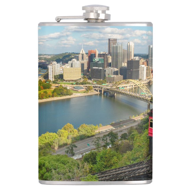 Pittsburgh PA Photograph Hip Flask (Front)