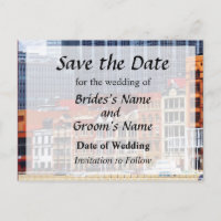 Pittsburgh PA Skyline Closeup Save the Date
