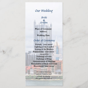 Pittsburgh PA Skyline Wedding Program Programme