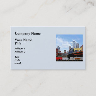 Pittsburgh PA - Train By Smithfield St Bridge Business Card