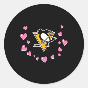 Pittsburgh Penguins Valentine Love Nhl Officially Classic Round Sticker