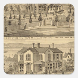 Pittsburgh, Pennsylvania 2 Square Sticker