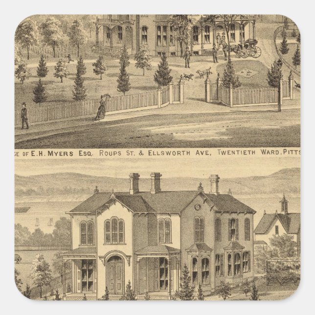 Pittsburgh, Pennsylvania 2 Square Sticker (Front)