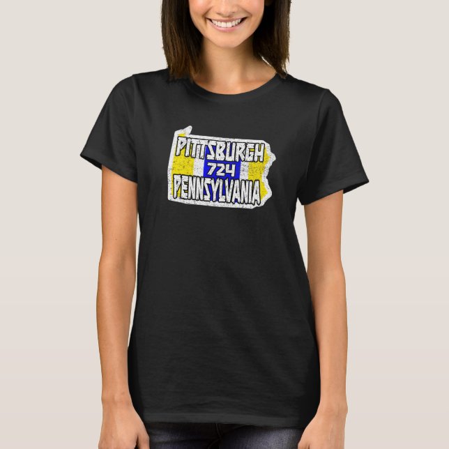 Pittsburgh Pennsylvania 724 Home State City Pride T-Shirt (Front)