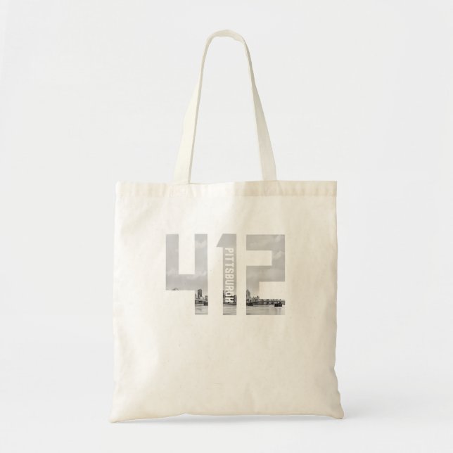 Pittsburgh Pennsylvania Area Code Skyline Tote Bag (Front)