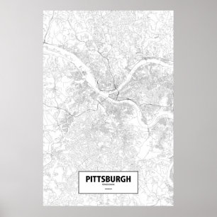 Pittsburgh, Pennsylvania (black on white) Poster