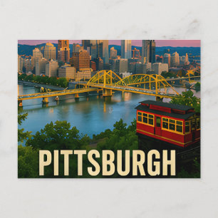 Pittsburgh Pennsylvania Bridges Travel Souvenir Postcard