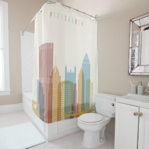 Pittsburgh, Pennsylvania   City Skyline Shower Curtain