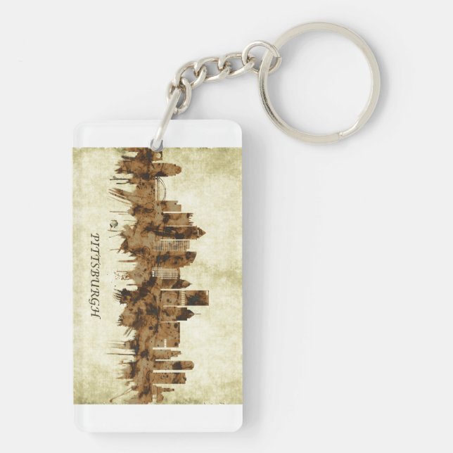 Pittsburgh Pennsylvania Cityscape Key Ring (Back)