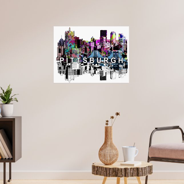 Pittsburgh, Pennsylvania in graffiti Poster (Living Room 3)
