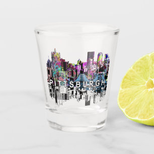 Pittsburgh, Pennsylvania  in graffiti  Shot Glass