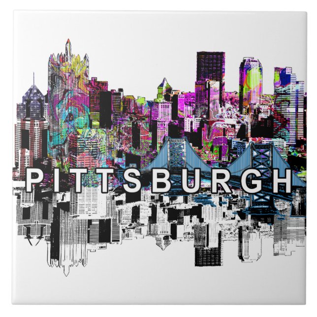 Pittsburgh, Pennsylvania in graffiti Tile (Front)